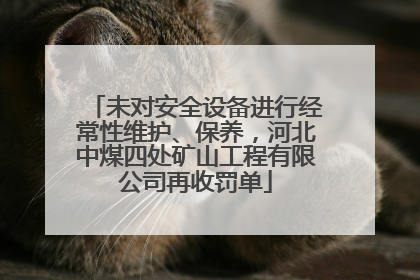 未对安全设备进行经常性维护、保养，河北中煤四处矿山工程有限公司再收罚单