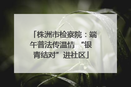 株洲市检察院：端午普法传温情 “银青结对”进社区