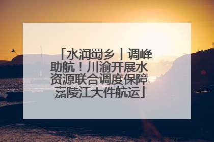 水润蜀乡丨调峰助航！川渝开展水资源联合调度保障嘉陵江大件航运