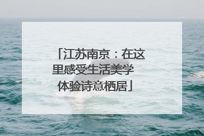 江苏南京：在这里感受生活美学 体验诗意栖居