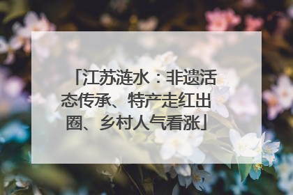 江苏涟水：非遗活态传承、特产走红出圈、乡村人气看涨
