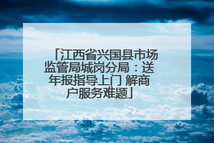 江西省兴国县市场监管局城岗分局：送年报指导上门 解商户服务难题