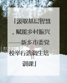 汲取基层智慧，赋能乡村振兴——新乡市委党校举行选调生培训课