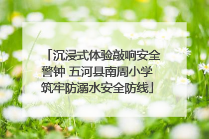 沉浸式体验敲响安全警钟 五河县南周小学筑牢防溺水安全防线