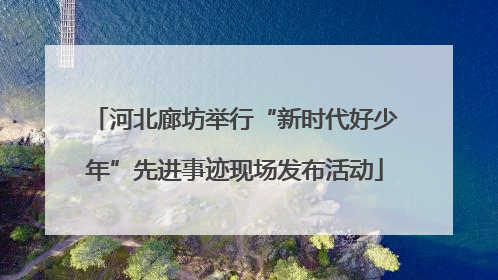 河北廊坊举行“新时代好少年”先进事迹现场发布活动