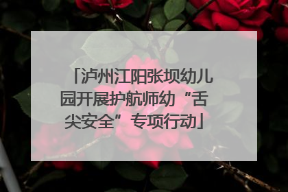 泸州江阳张坝幼儿园开展护航师幼“舌尖安全”专项行动