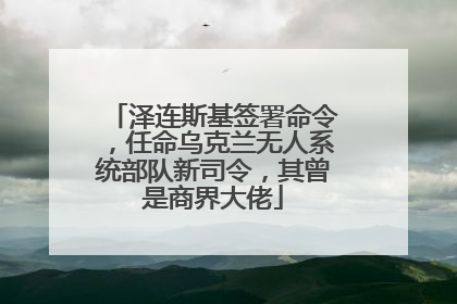 泽连斯基签署命令，任命乌克兰无人系统部队新司令，其曾是商界大佬