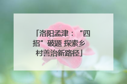 洛阳孟津：“四招”破题 探索乡村善治新路径