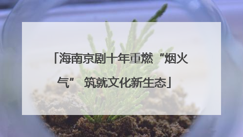 海南京剧十年重燃“烟火气” 筑就文化新生态