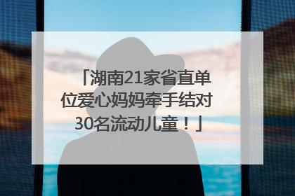 湖南21家省直单位爱心妈妈牵手结对30名流动儿童！
