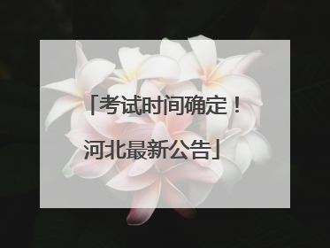 考试时间确定！河北最新公告