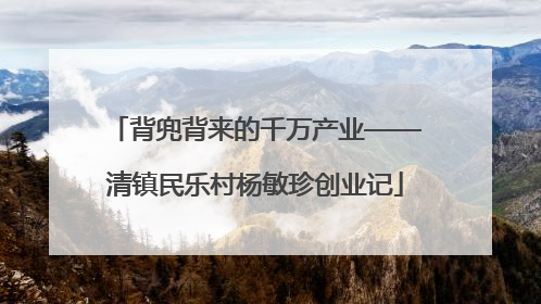 背兜背来的千万产业——清镇民乐村杨敏珍创业记