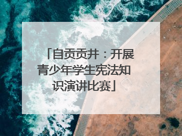 自贡贡井：开展青少年学生宪法知识演讲比赛