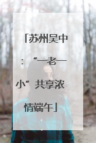 苏州吴中：“一老一小”共享浓情端午