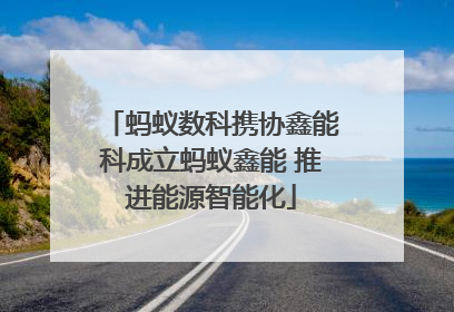 蚂蚁数科携协鑫能科成立蚂蚁鑫能 推进能源智能化