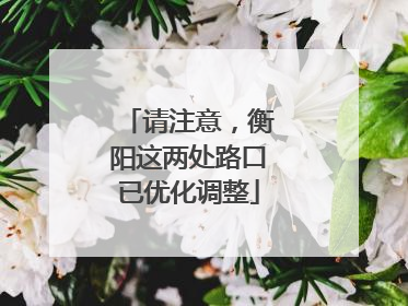 请注意，衡阳这两处路口已优化调整