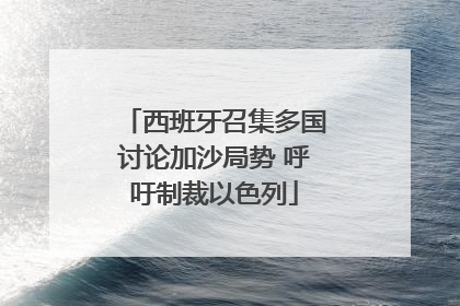 西班牙召集多国讨论加沙局势 呼吁制裁以色列