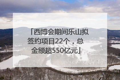 西博会期间乐山拟签约项目22个，总金额超550亿元