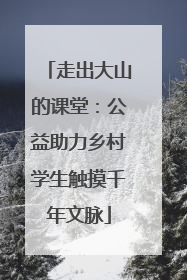 走出大山的课堂：公益助力乡村学生触摸千年文脉