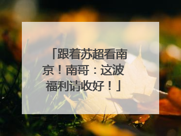 跟着苏超看南京！南哥：这波福利请收好！