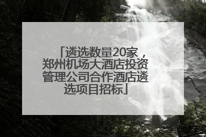 遴选数量20家，郑州机场大酒店投资管理公司合作酒店遴选项目招标