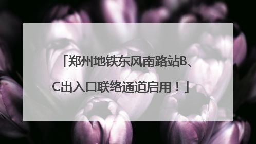 郑州地铁东风南路站B、C出入口联络通道启用！