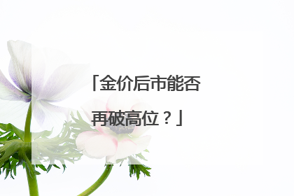 金价后市能否再破高位？