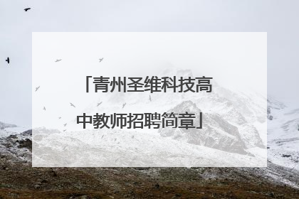 青州圣维科技高中教师招聘简章