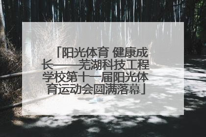 阳光体育 健康成长——芜湖科技工程学校第十一届阳光体育运动会圆满落幕