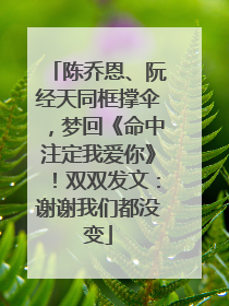 陈乔恩、阮经天同框撑伞，梦回《命中注定我爱你》！双双发文：谢谢我们都没变