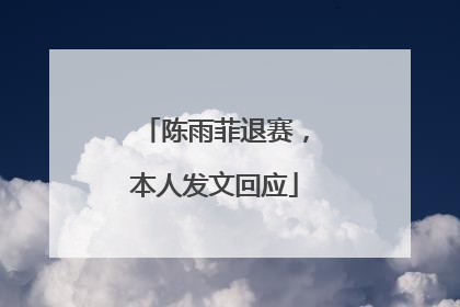 陈雨菲退赛，本人发文回应