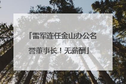 雷军连任金山办公名誉董事长！无薪酬