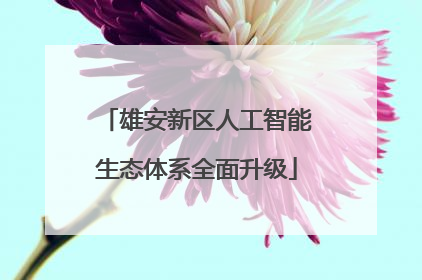 雄安新区人工智能生态体系全面升级