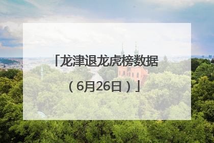 龙津退龙虎榜数据（6月26日）