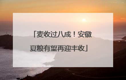 麦收过八成！安徽夏粮有望再迎丰收