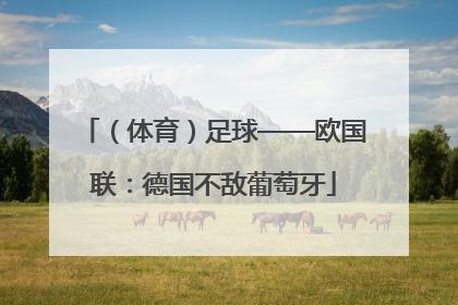 （体育）足球——欧国联：德国不敌葡萄牙