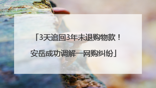 3天追回3年未退购物款！安岳成功调解一网购纠纷