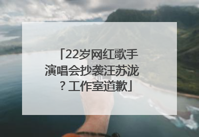 22岁网红歌手演唱会抄袭汪苏泷？工作室道歉