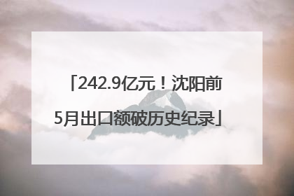 242.9亿元！沈阳前5月出口额破历史纪录