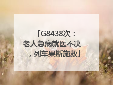 G8438次：老人急病就医不决，列车果断施救
