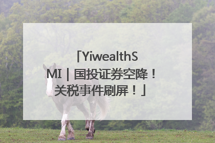 YiwealthSMI｜国投证券空降！关税事件刷屏！